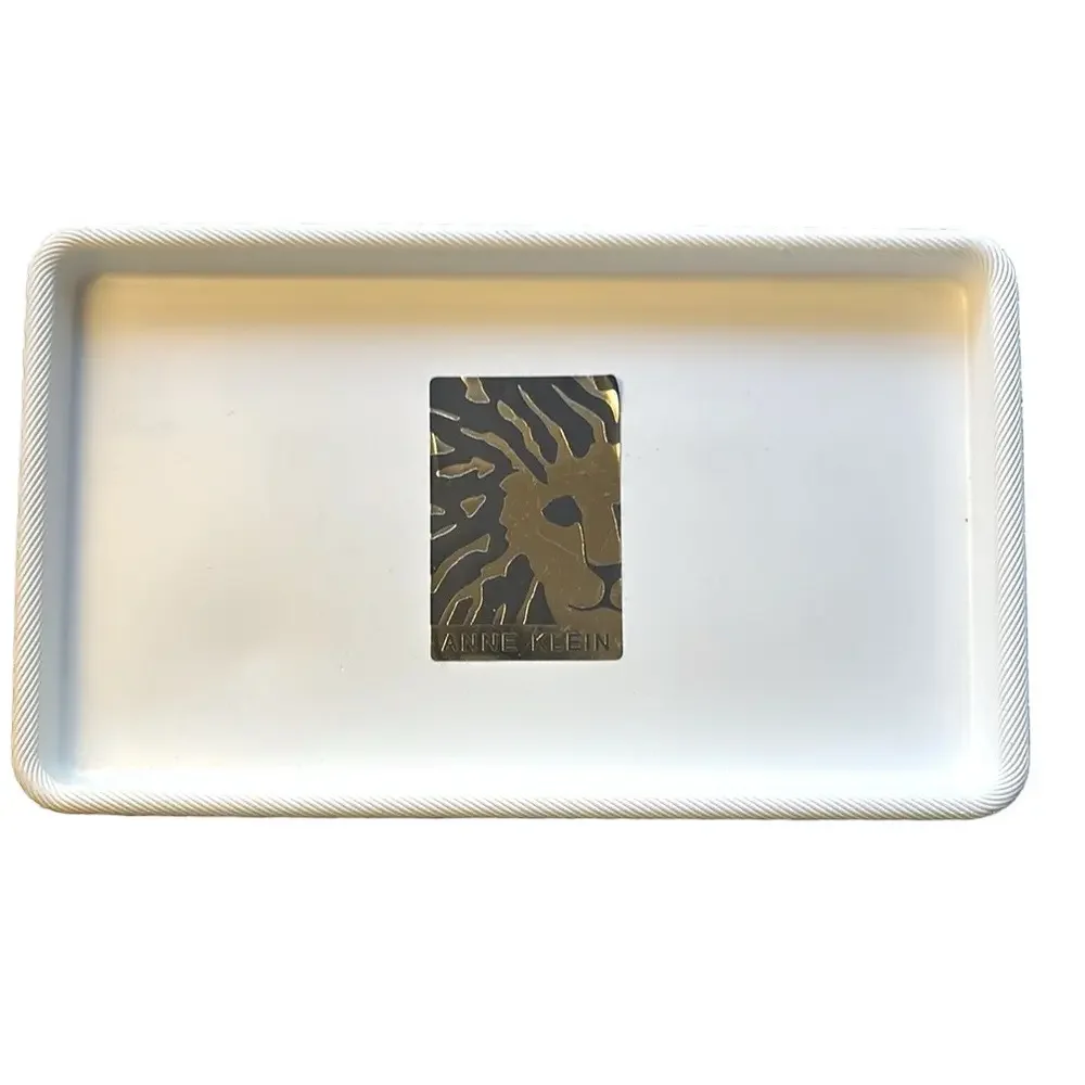 Anne Klein Home Modern White Rectangular Tray NEW